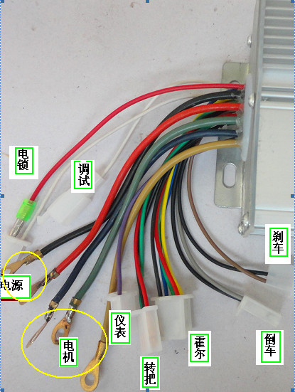 电动三轮车控制器上面的电线都是链接什么电器的介绍